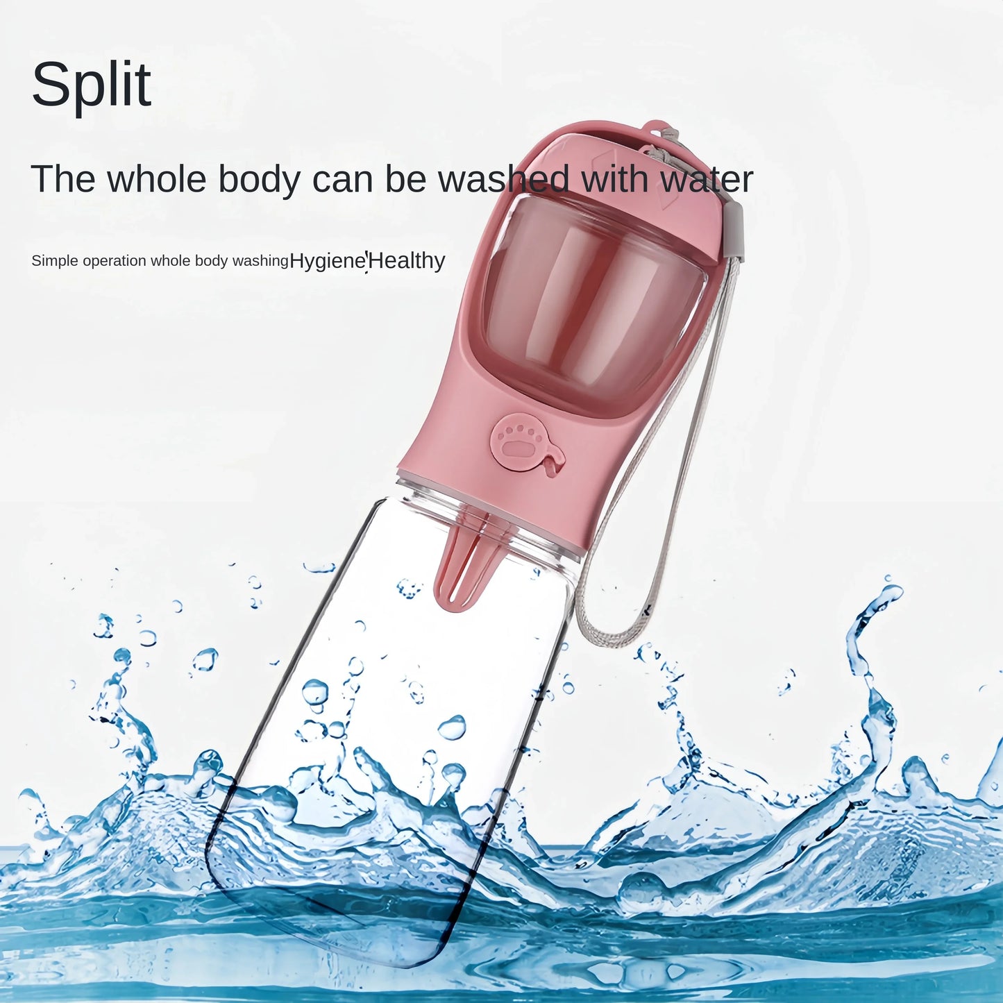 Dog Cat Portable Feeding and Watering Supplies Portable Food Grade Material Dog Travel Pet Water Cup Bottle with Food Dispenser