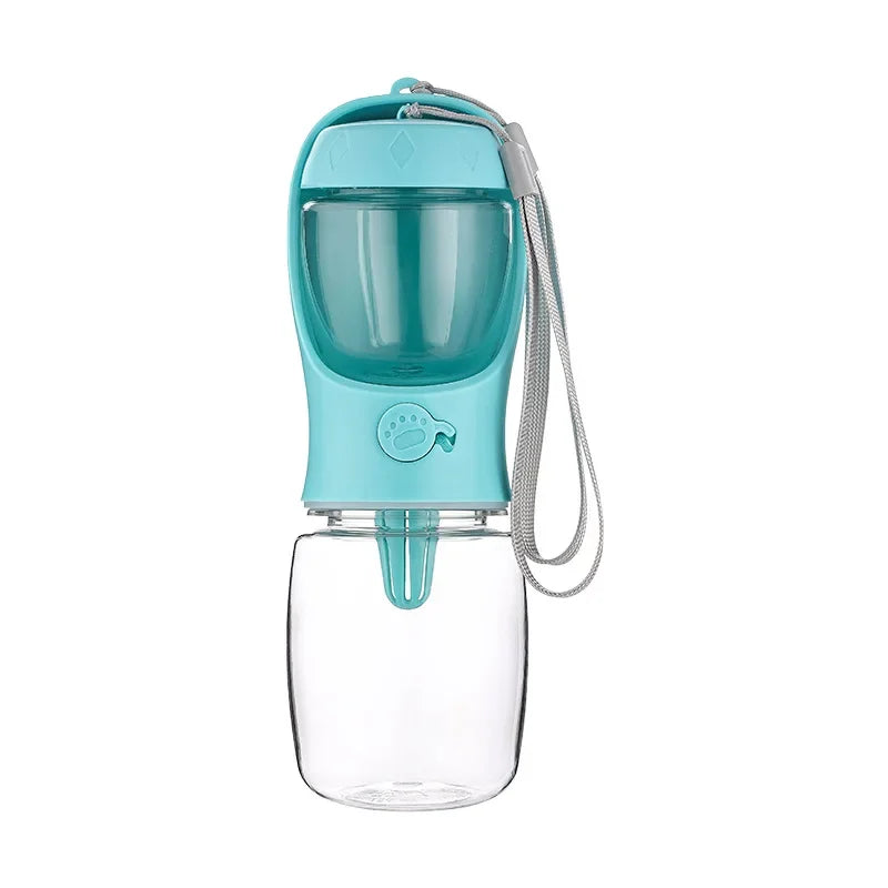 Dog Cat Portable Feeding and Watering Supplies Portable Food Grade Material Dog Travel Pet Water Cup Bottle with Food Dispenser