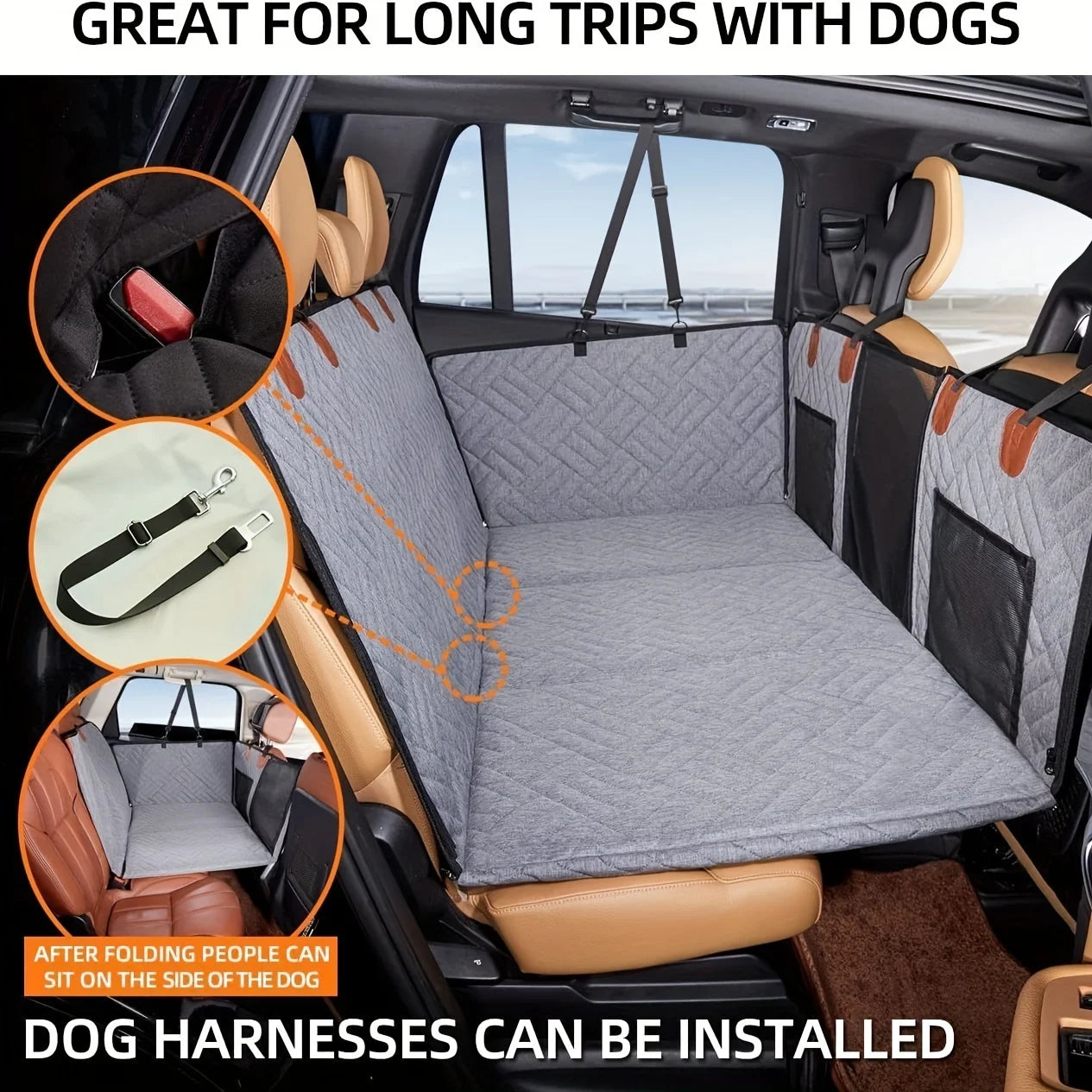 Dog Seat Cover Car Seat Cover for Pets,Waterproof Pet Seat Cover Hammock Scratch Proof Nonslip Durable Soft Pet Back Seat Covers