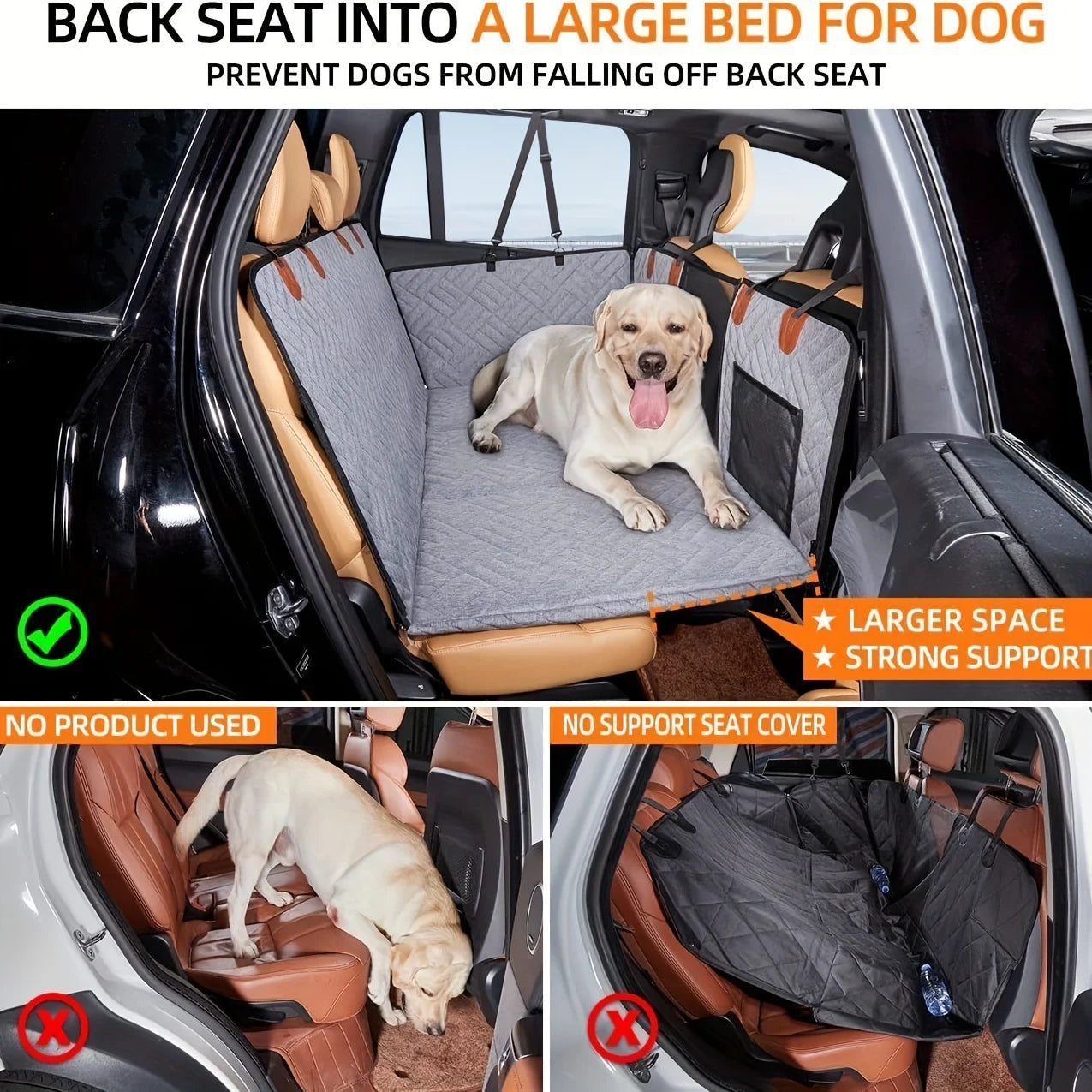 Dog Seat Cover Car Seat Cover for Pets,Waterproof Pet Seat Cover Hammock Scratch Proof Nonslip Durable Soft Pet Back Seat Covers