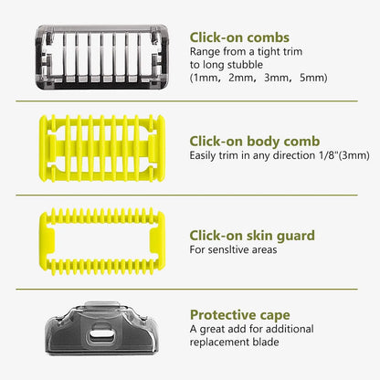 Brangdy Guide Comb Guards Fit for Philips One Blade QP2520 QP2630 QP2724 QP2834 QP6510 QP6531 Electric Shaver Beard Trimmer