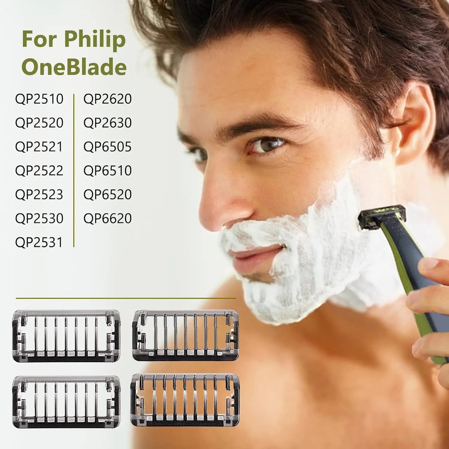 Brangdy Guide Comb Guards Fit for Philips One Blade QP2520 QP2630 QP2724 QP2834 QP6510 QP6531 Electric Shaver Beard Trimmer