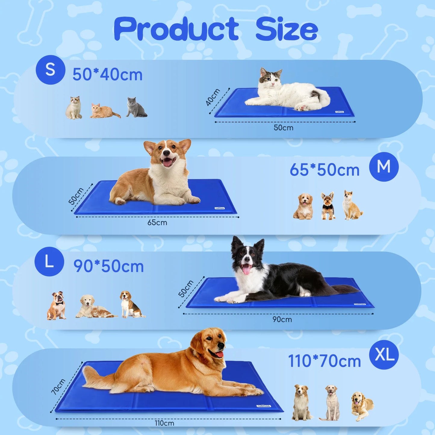 Cooling Mat for Large Pets. Non-Toxic Auto Coolant. Ideal for Dogs, Cats in Summer