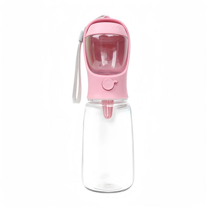 Dog Cat Portable Feeding and Watering Supplies Portable Food Grade Material Dog Travel Pet Water Cup Bottle with Food Dispenser